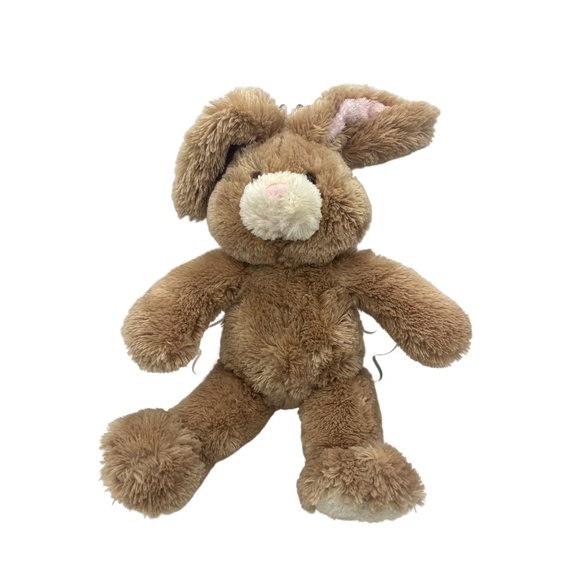 Build-A-Bear Workshop 14 inch Tall Buddy Brown Bunny Rabbit Fluffy Pink Tan - Picture 1 of 6